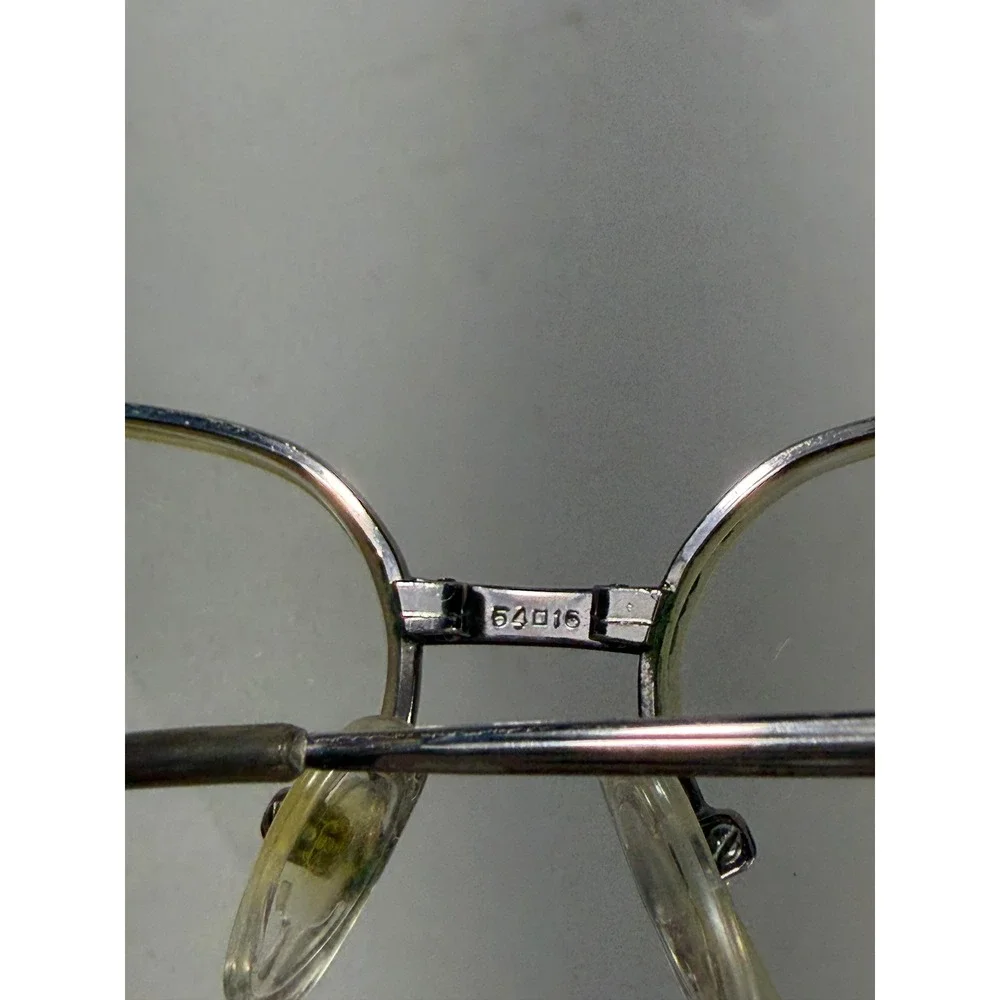Vintage Oversized Aviator Eyeglasses Frames Silver Tone Double Bridge‎ with Case